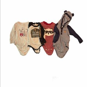 4 PACK Long Sleeves Boys Onesies
